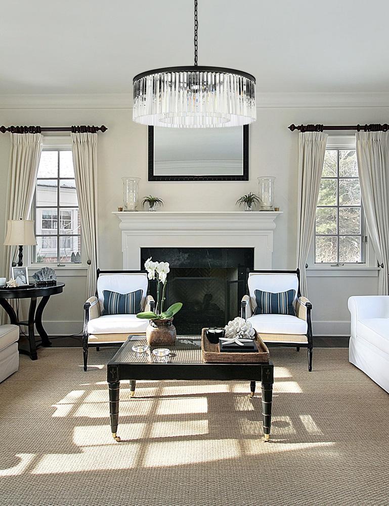 Elegant Furniture & Lighting - Sydney 10 light Matte Black Chandelier Clear Royal Cut Crystal - 1208G43MB/RC veiw 1