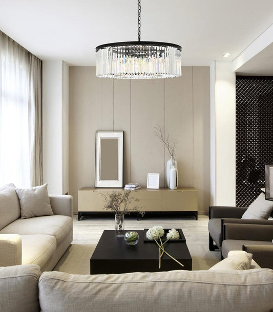 Elegant Furniture & Lighting - Sydney 10 light Matte Black Chandelier Clear Royal Cut Crystal - 1238G43MB/RC veiw 1