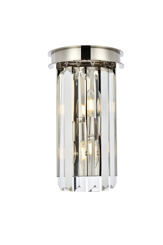 Elegant Furniture & Lighting - Sydney 2 light polished nickel Wall Sconce Clear Royal Cut Crystal - 1238W8PN/RC veiw 1