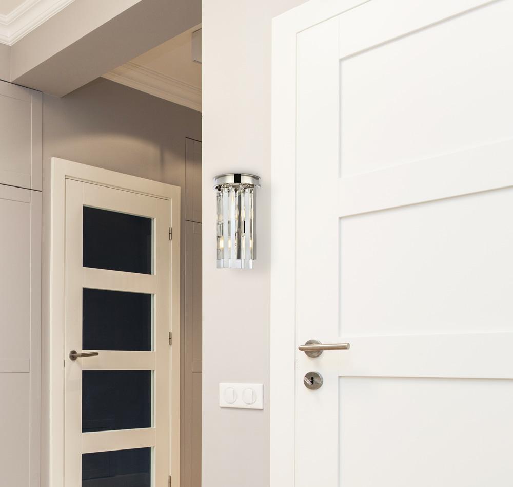 Elegant Furniture & Lighting - Sydney 2 light polished nickel Wall Sconce Clear Royal Cut Crystal - 1208W8PN/RC veiw 1