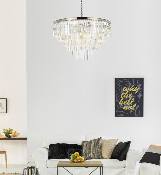 Elegant Furniture & Lighting - Sydney 33 light polished nickel Chandelier Clear Royal Cut Crystal - 1201D44PN/RC veiw 1
