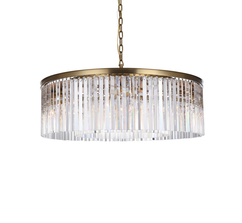 Elegant Furniture & Lighting - Sydney 43.5 inch round crystal chandelier in satin gold - 1208G43SG/RC veiw 1