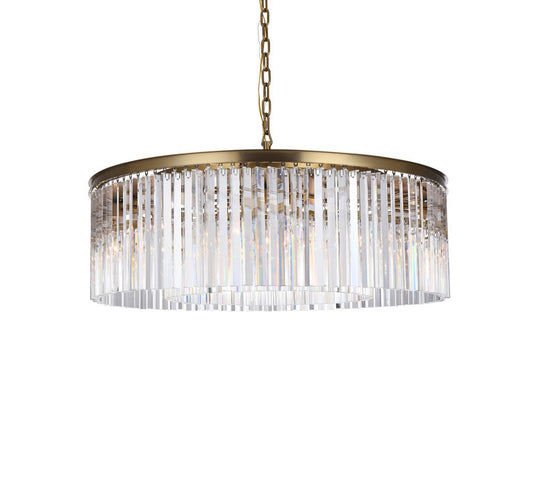 Elegant Furniture & Lighting - Sydney 43.5 inch round crystal chandelier in satin gold - 1208G43SG/RC veiw 1