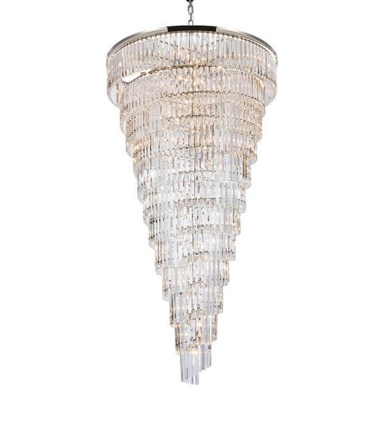 Elegant Furniture & Lighting - Sydney 48 inch spiral crystal chandelier in polished nickel - 1201SR48PN/RC veiw 1