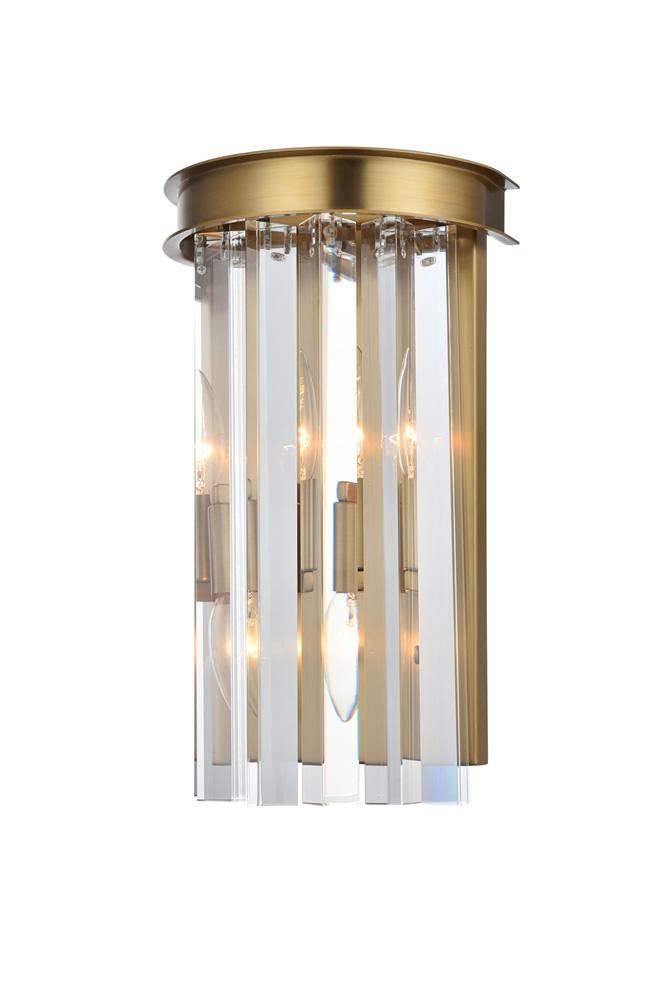 Elegant Furniture & Lighting - Sydney 8 inch crystal wall sconce in satin gold - 1208W8SG/RC veiw 1