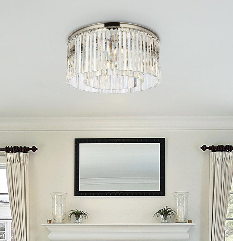 Elegant Furniture & Lighting - Sydney 8 light Matte Black Flush Mount Clear Royal Cut Crystal - 1208F31MB/RC veiw 1