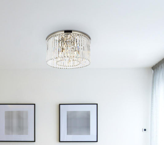 Elegant Furniture & Lighting - Sydney 8 light polished nickel Flush Mount Clear Royal Cut Crystal - 1238F26PN/RC veiw 1