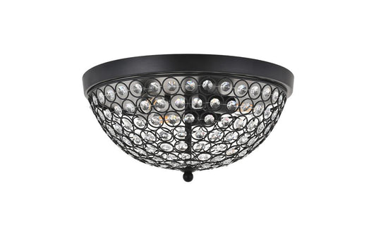 Elegant Furniture & Lighting - Taye 3 light Matte Black Flush Mount - LD5012F13MB veiw 1