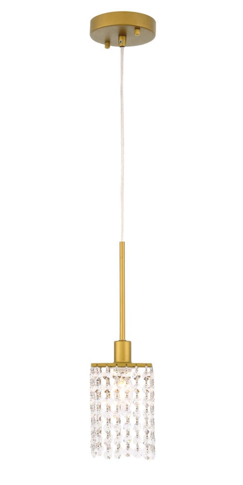 Elegant Furniture & Lighting - Taylor 1 light Brass Pendant - LD7500BR view 2