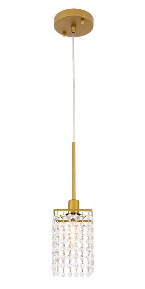 Elegant Furniture & Lighting - Taylor 1 light Brass Pendant - LD7500BR view 3