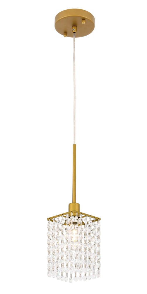 Elegant Furniture & Lighting - Taylor 1 light Brass Pendant - LD7500BR view 6