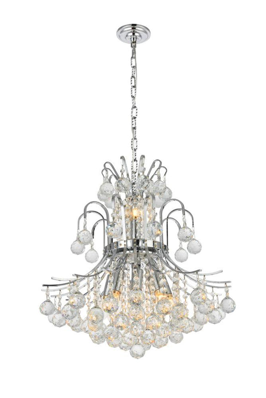 Elegant Furniture & Lighting - Toureg 10 light Chrome Pendant Clear Royal Cut Crystal - V8001D19C/RC veiw 1