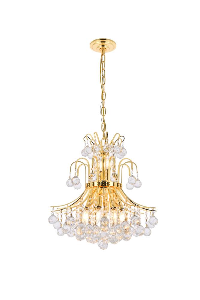 Elegant Furniture & Lighting - Toureg 10 light Gold Pendant Clear Royal Cut Crystal - V8001D19G/RC veiw 1