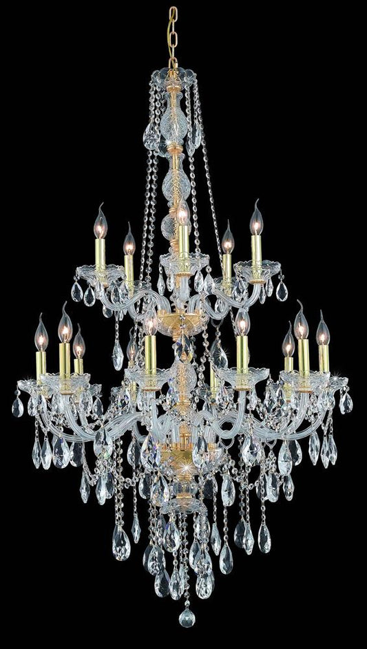 Elegant Furniture & Lighting - Verona 15 light Gold Chandelier Clear Royal Cut Crystal - 7915G33G/RC veiw 1