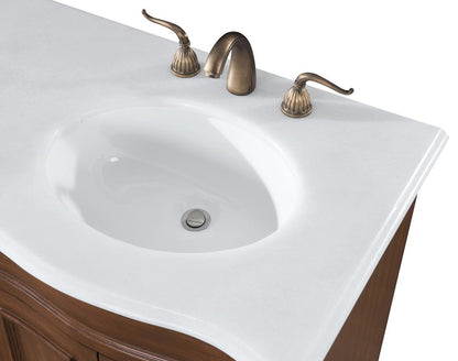 Elegant Furniture & Lighting - Windsor 60 inch Double Bathroom vanity in Teak with ivory white engineered marble - VF-1048-VW veiw 8