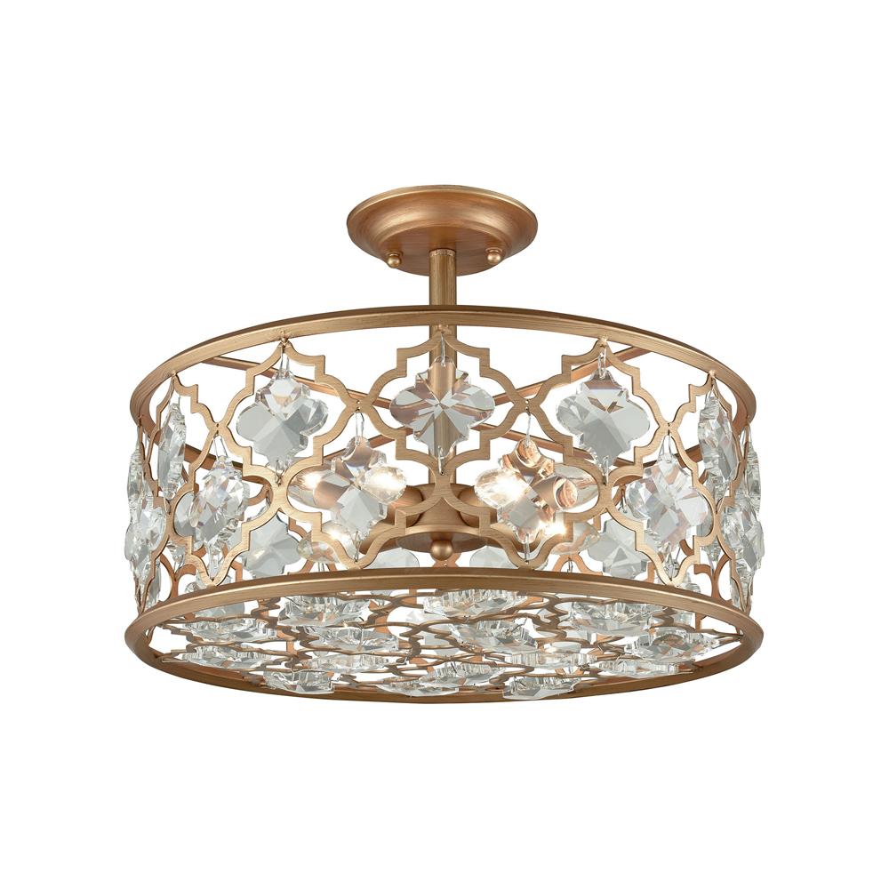 ELK Lighting - Armand 4 Light Semi Flush In Matte Gold With Clear Crystal - 32092/4 veiw 1