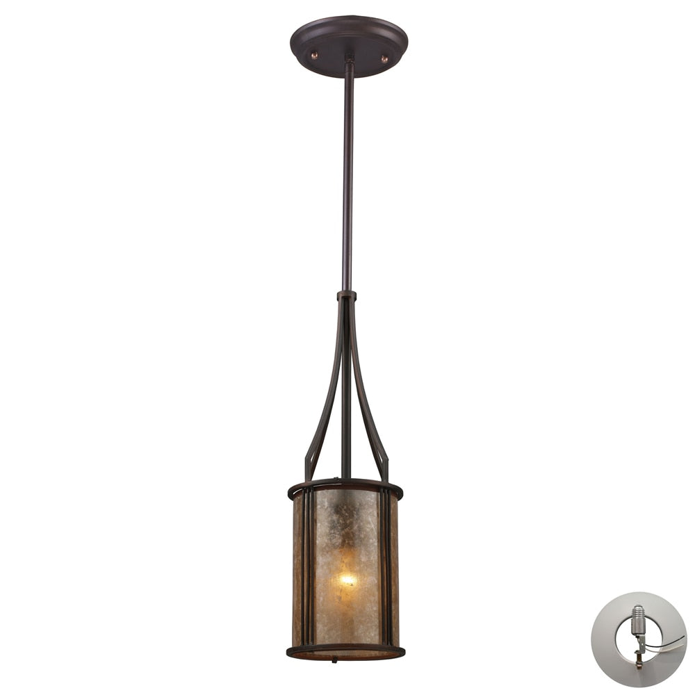 ELK Lighting - Barringer 1 Light Pendant And Tan Mica With Adapter Kit - 15033/1-LA veiw 1