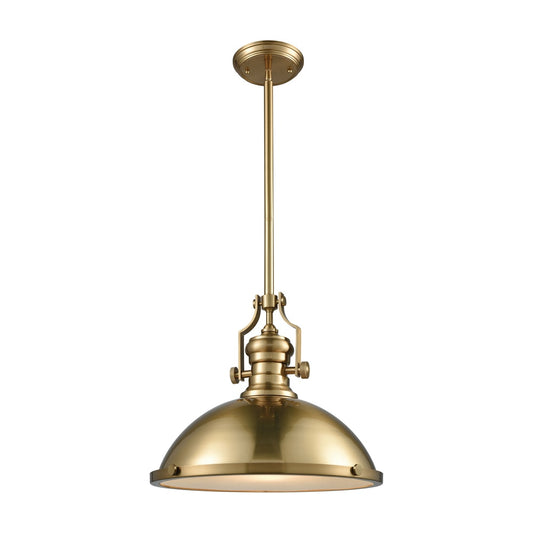ELK Lighting - Chadwick 1 Light Pendant In Satin Brass With Frosted Glass Diffuser - 66598-1 veiw 1