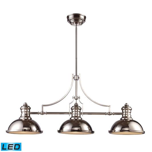 ELK Lighting - Chadwick 3 Light LED Billiard In Polished Nickel - 66115-3-LED veiw 1