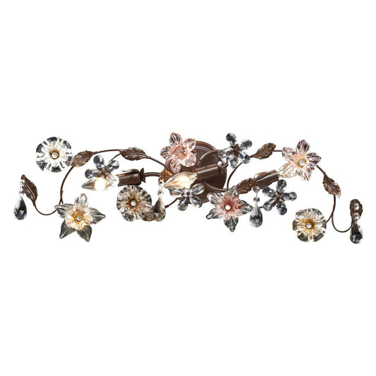 ELK Lighting - Cristallo Fiore 3 Light Vanity In Deep Rust With Crystal Florets - 20075/3 veiw 1