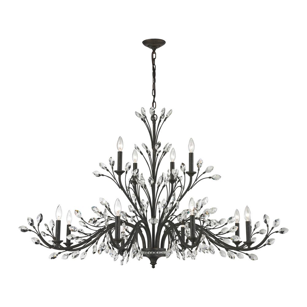 ELK Lighting - Crystal Branches 12 Light Chandelier In Burnt Bronze - 11777/8+4 veiw 1