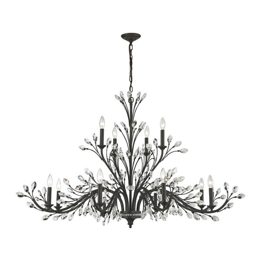 ELK Lighting - Crystal Branches 12 Light Chandelier In Burnt Bronze - 11777/8+4 veiw 1