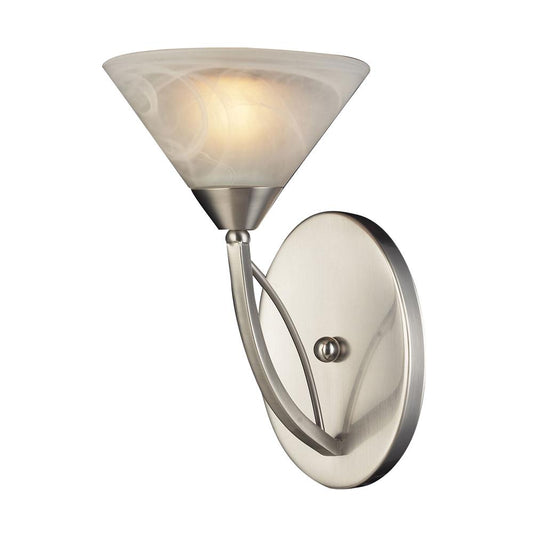 ELK Lighting - Elysburg 1 Light Wall Sconce In Satin Nickel And White Glass - 7630/1 veiw 1