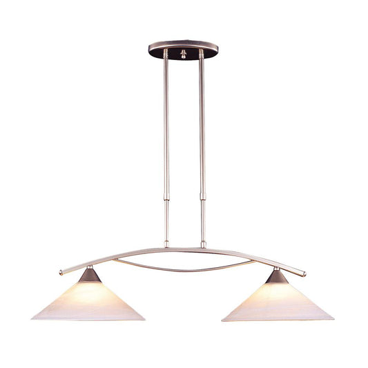 ELK Lighting - Elysburg 2 Light Island In Satin Nickel And White Glass - 6501/2 veiw 1