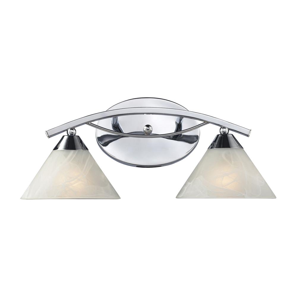 ELK Lighting - Elysburg 2 Light Vanity In Polished Chrome And White Glass - 17021/2 veiw 1