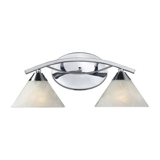 ELK Lighting - Elysburg 2 Light Vanity In Polished Chrome And White Glass - 17021/2 veiw 1