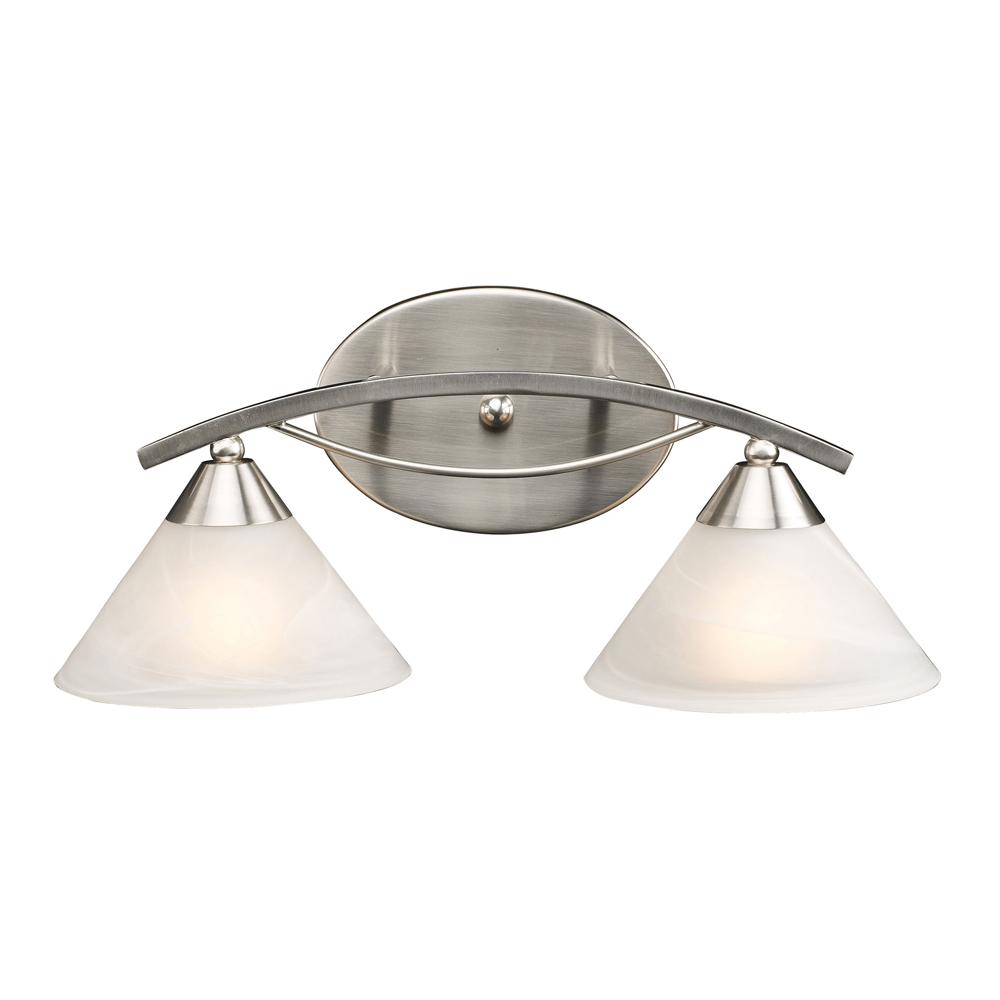 ELK Lighting - Elysburg 2 Light Vanity In Satin Nickel And White Glass - 7631/2 veiw 1