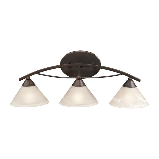ELK Lighting - Elysburg 3 Light Vanity In Oil Rubbed Bronze And White Glass - 17642/3 veiw 1