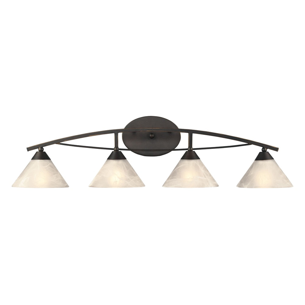 ELK Lighting - Elysburg 4 Light Vanity In Oil Rubbed Bronze And White Glass - 17643/4 veiw 1