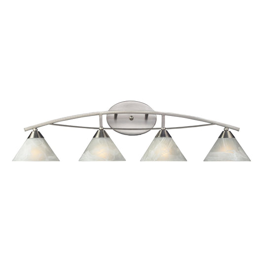 ELK Lighting - Elysburg 4 Light Vanity In Satin Nickel And White Glass - 17019/4 veiw 1