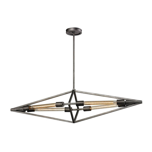 ELK Lighting - Laboratory 4 Light Chandelier In Weathered Zinc - 66893/4 veiw 1