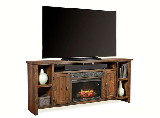 Emery Park - Alder Grove 84in Fireplace Console in Fruitwood Finish - DG1902-FRT veiw 1