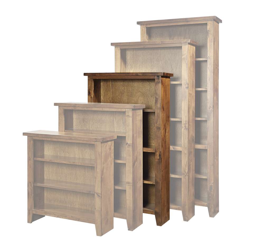 Emery Park - Alder Grove Bookcase 60inH 1 fixed & 2 adj shelves in Fruitwood Finish - DG3460-FRT veiw 1