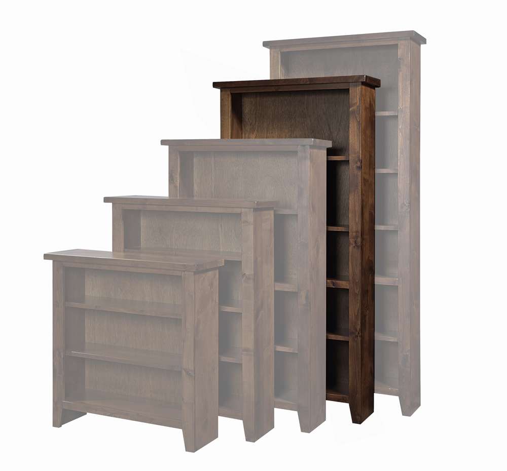 Emery Park - Alder Grove Bookcase 74inH 1 fixed & 3 adj shelves in Tobacco Finish - DG3472-TOB veiw 1