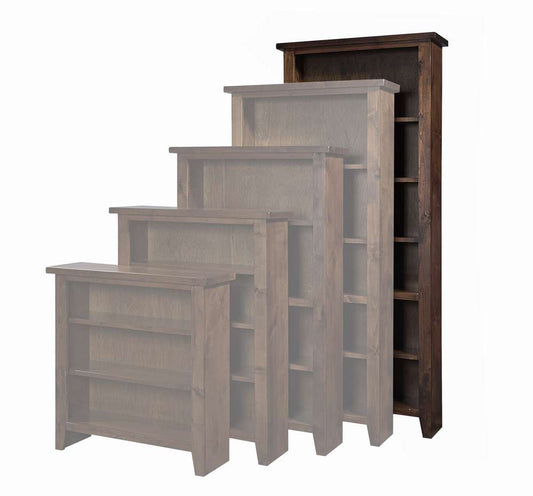 Emery Park - Alder Grove Bookcase 84inH 1 fixed & 4 adj shelves in Tobacco Finish - DG3484-TOB veiw 1