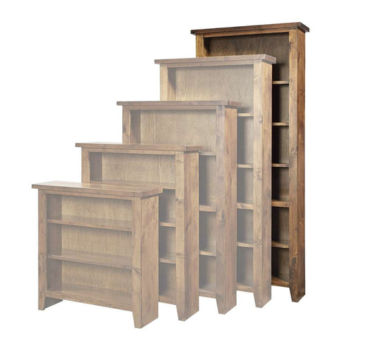 Emery Park - Alder Grove Bookcase 84inH 1 fixed & 4 adj shelves in Fruitwood Finish - DG3484-FRT view 1