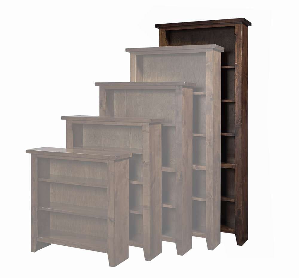 Emery Park - Alder Grove Bookcase 84inH 1 fixed & 4 adj shelves in Tobacco Finish - DG3484-TOB view 1