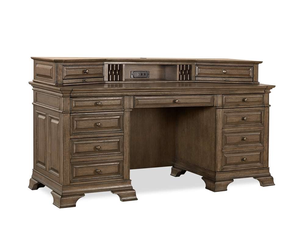 Emery Park - Arcadia 72in Credenza Desk w/sliding top & storage in Truffle Finish - I92-321 veiw 1