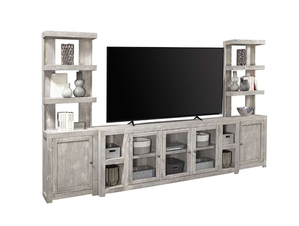 Emery Park - Avery Loft Entertainment Wall in Limestone Finish