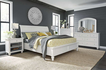 Emery Park - Cambridge Cal King Sleigh Bed in White Finish veiw 4