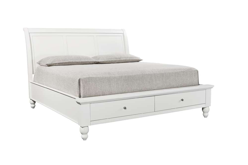 Emery Park - Cambridge Cal King Sleigh Storage Bed in White Finish veiw 1