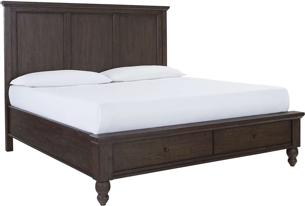 Emery Park - Cambridge Cal King Storage Panel Bed in Cracked Pepper Finish veiw 1