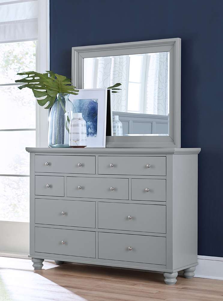 Emery Park - Cambridge Chesser Mirror in Light Gray Paint Finish - ICB-463-GRY veiw 3