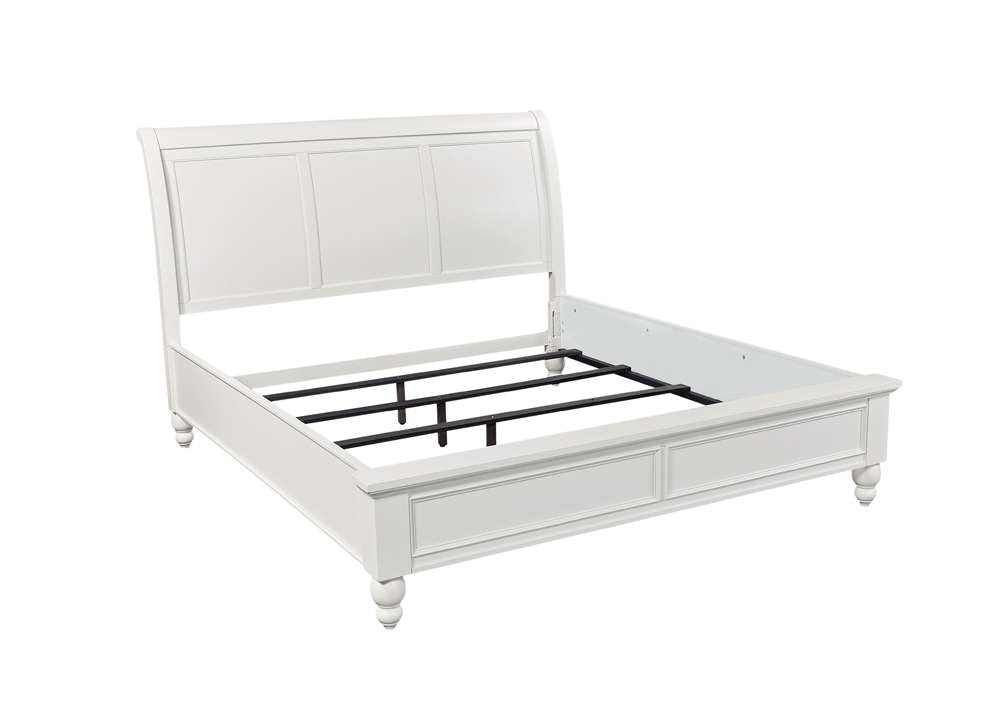 Emery Park - Cambridge King Sleigh Bed in White Finish veiw 3