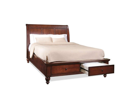 Emery Park - Cambridge King Sleigh Storage Bed in Brown Cherry Finish veiw 2