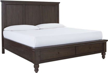 Emery Park - Cambridge King Storage Panel Bed in Cracked Pepper Finish veiw 1
